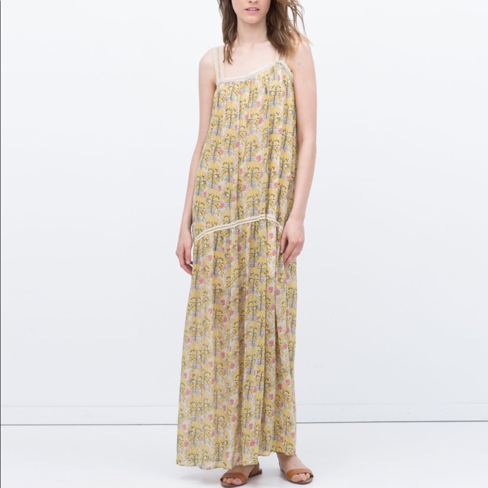 Zara Yellow Floral Dress - Picture 2 of 7